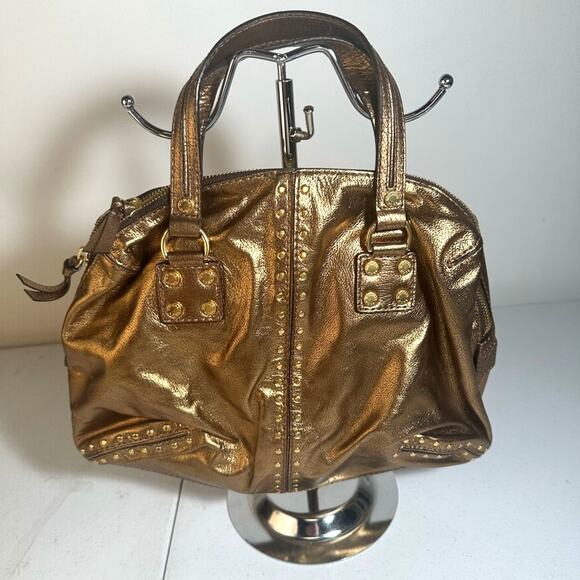 Michael Kors Barrel Gold Studded Women's Handbag - Picture 1 of 5